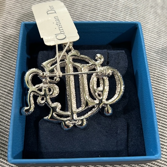 RARE NEW Christian Dior Monogram Brooch Pin Crystals. Made in Germany. NWT - Picture 5 of 5
